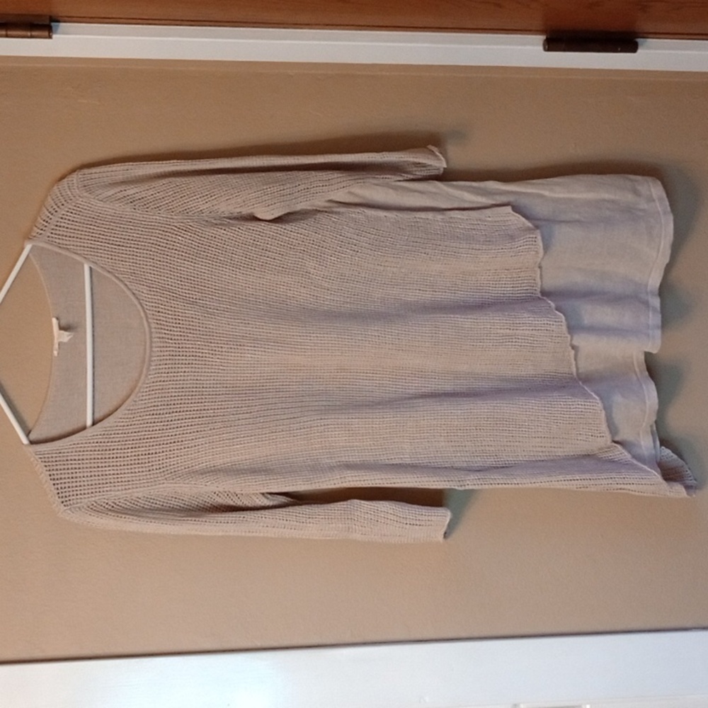 Eileen Fisher Linen long line knit sweater top Laggenlook size L